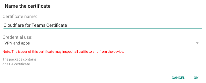 Name the certificate with anything