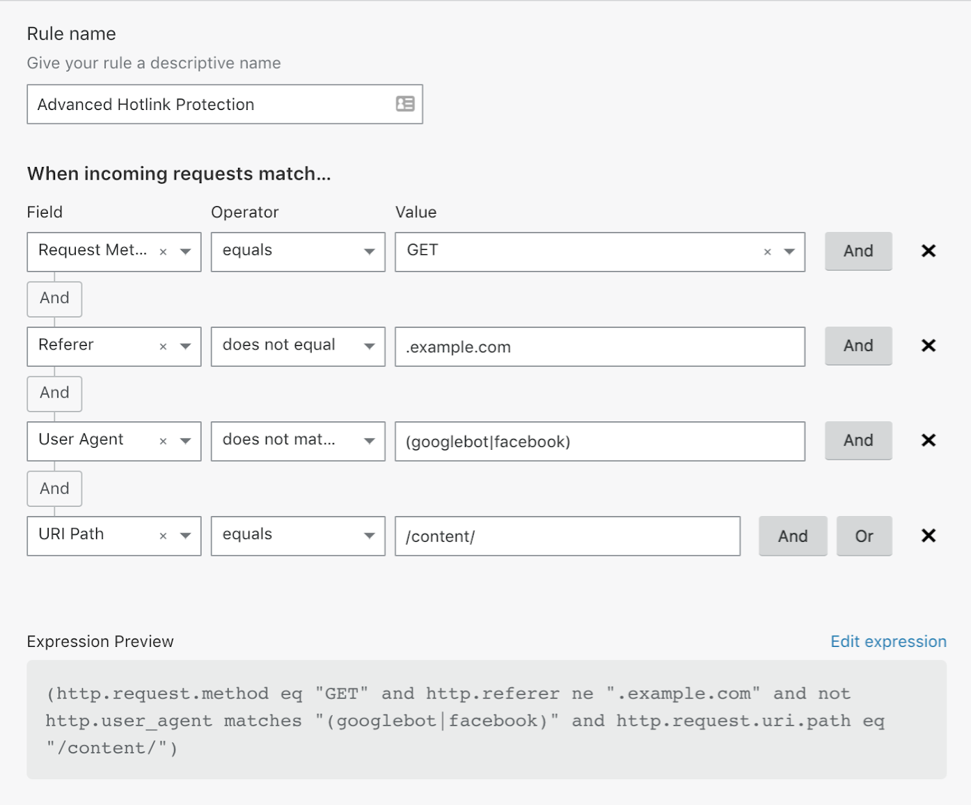 Expression Builder with compound expression