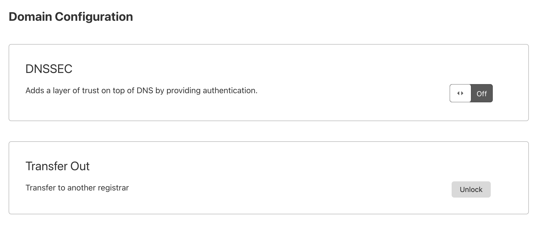 Domain registration dashboard screenshot