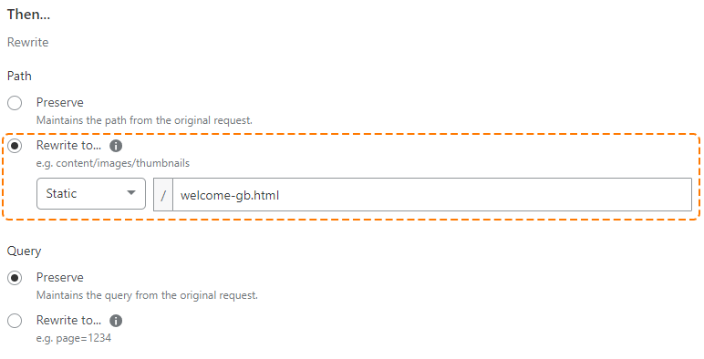 Static path rewrite for GB users
